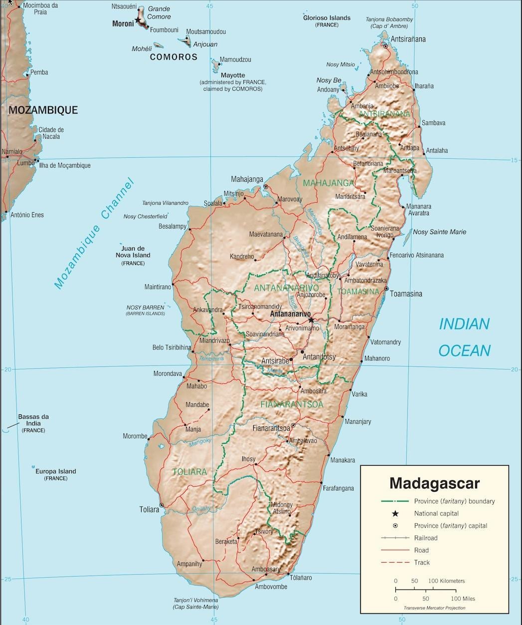 Madagaskar maa kartta