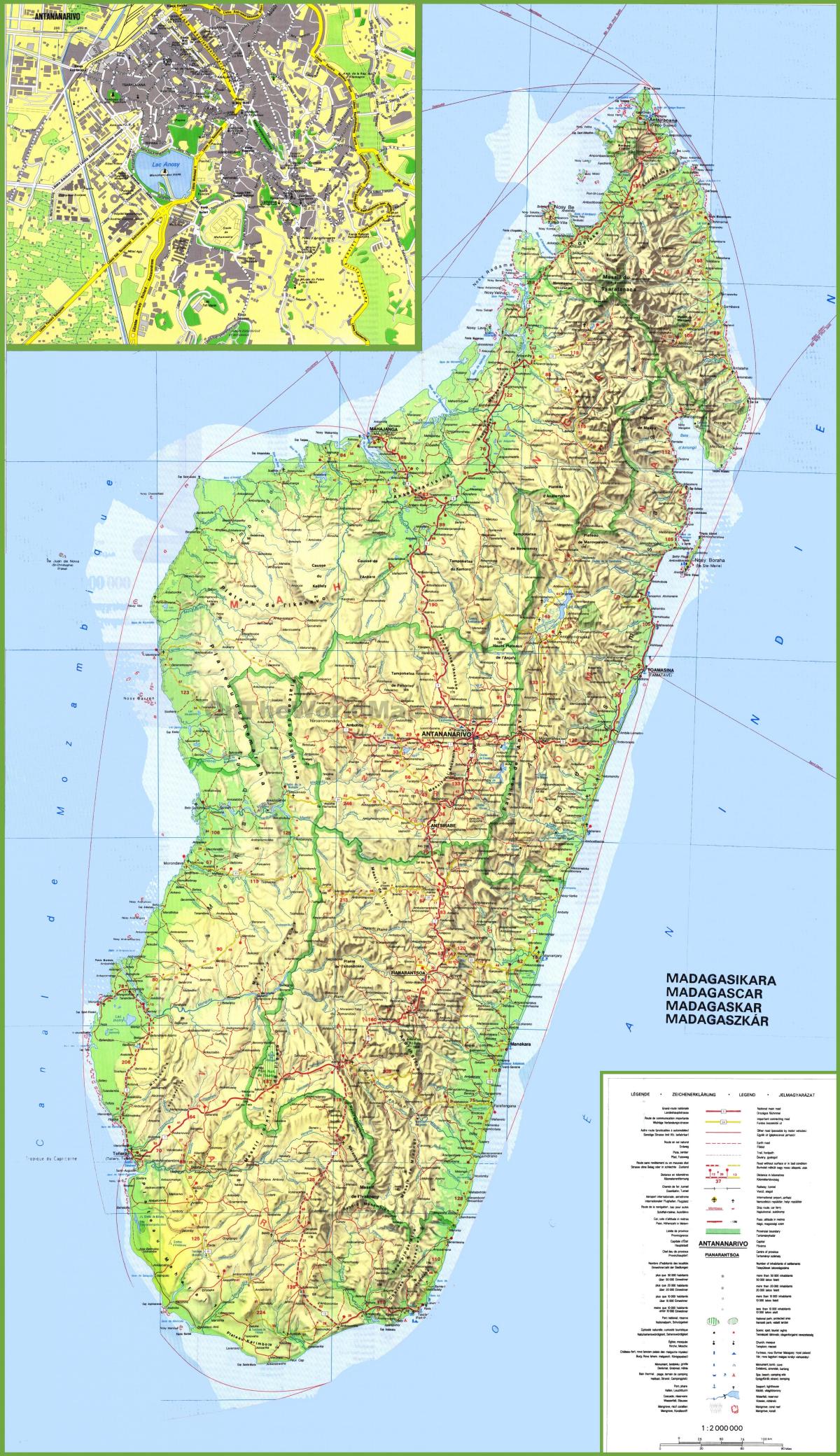 kartta osoittaa Madagaskar