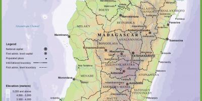 Kartta fyysinen kartta Madagaskar