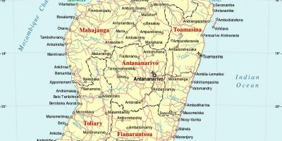Madagaskarin kartta kaupungit