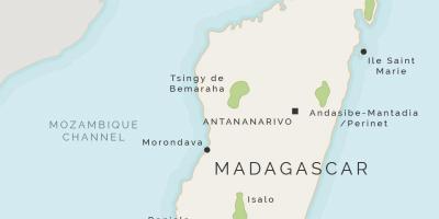 Kartta Madagaskar ja ympäröivät saaret