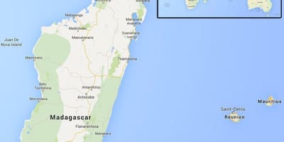 Kartta saaret lähellä Madagaskar